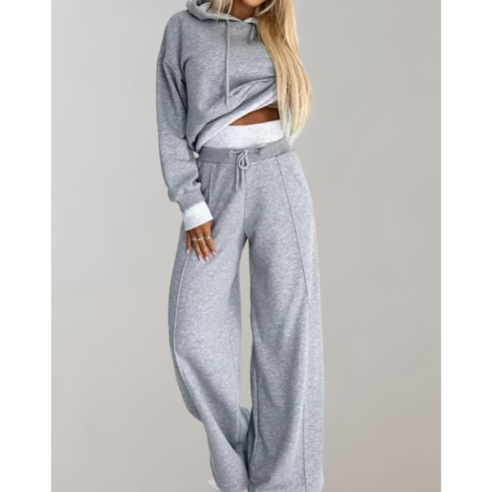 Damen Jogginganzug 2-teilig | Hoodie & Weit Bein Hose