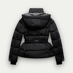 Damen Winterjacke | Skijacke | Schwarz Gefüttert & Mit Gürtel