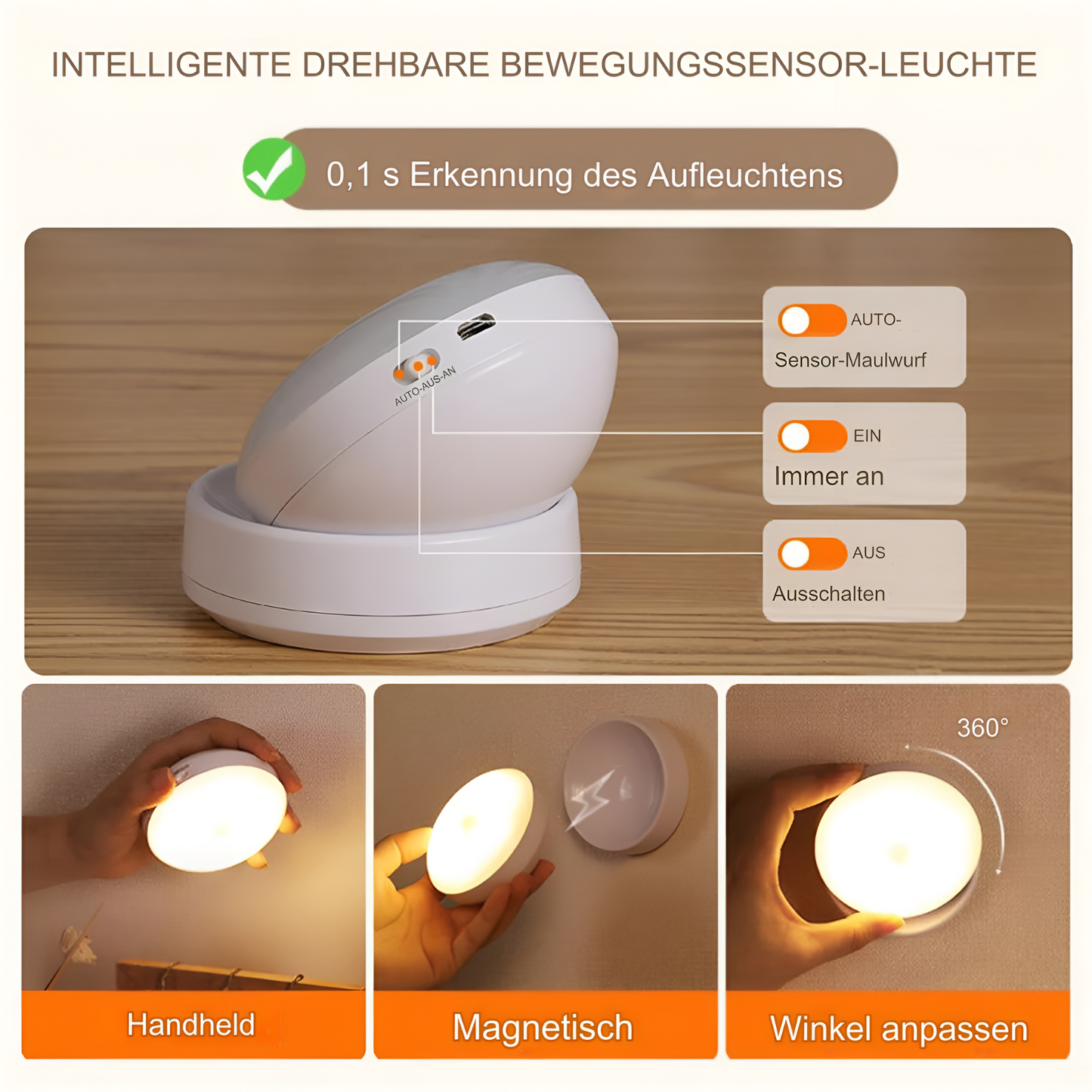 Illuminate | 360° Bewegungssensor LED-Nachtlicht