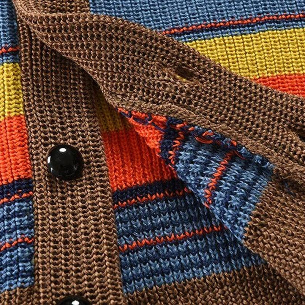 Herren Cardigan | Geometrisch & Knopfleiste