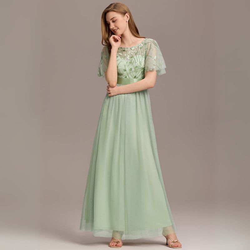 Isadora | Damen A-Linie Hochzeitsgast Kleid | Maxi