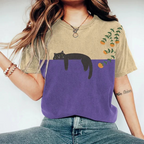 Myla | Damen Bedrucktes T-Shirt - Katzen