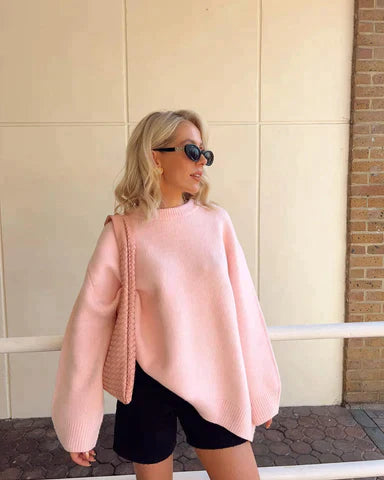 Marina | Rosa Loose-fit Pullover mit Rundhalsausschnitt