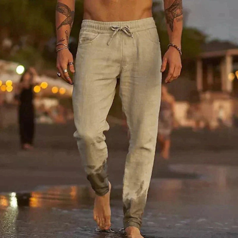 Vayden | Herren Leichte Hosen Sommer | Leinenoptik