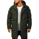 Men's Winter Jacket | Long Down Jacket with Hood