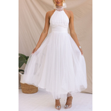 Women's Halter Neck Wedding Guest Dress | Maxi