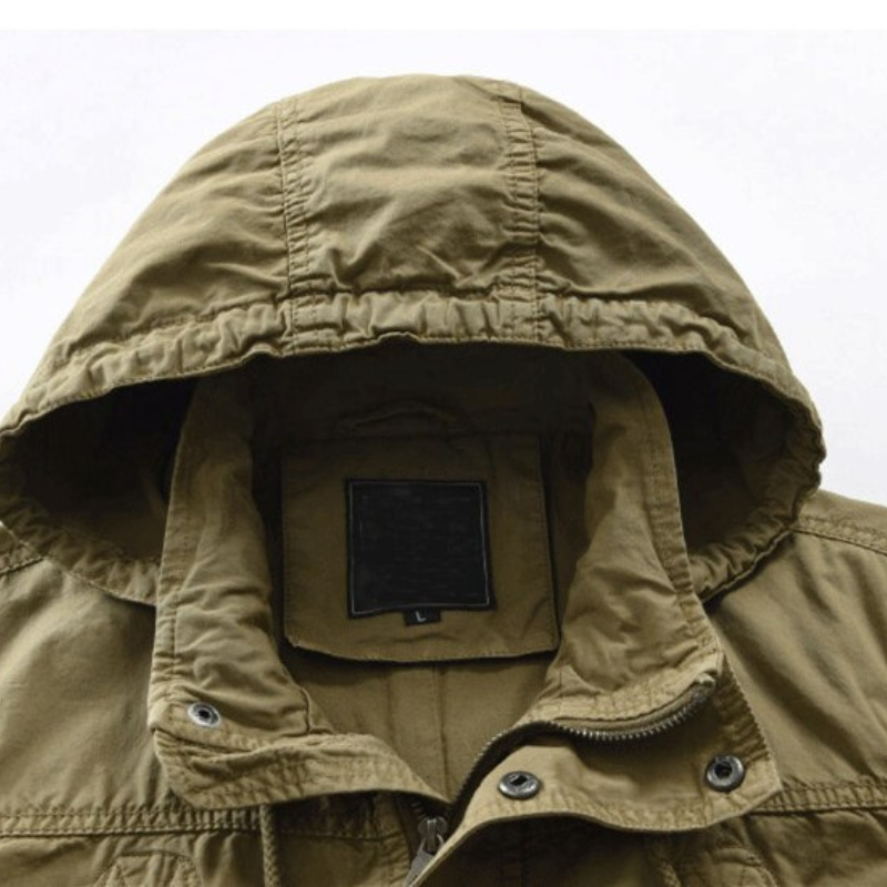 Herren Lange Feldjacke | Mit Kapuze