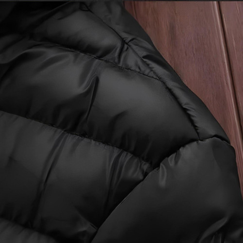 Men's quilted jacket | Solid color with hood