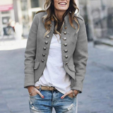 Women's blazer with stand-up collar
