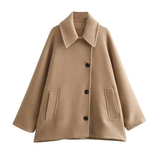 Jessy | Women's transitional jacket | Beige oversized coat