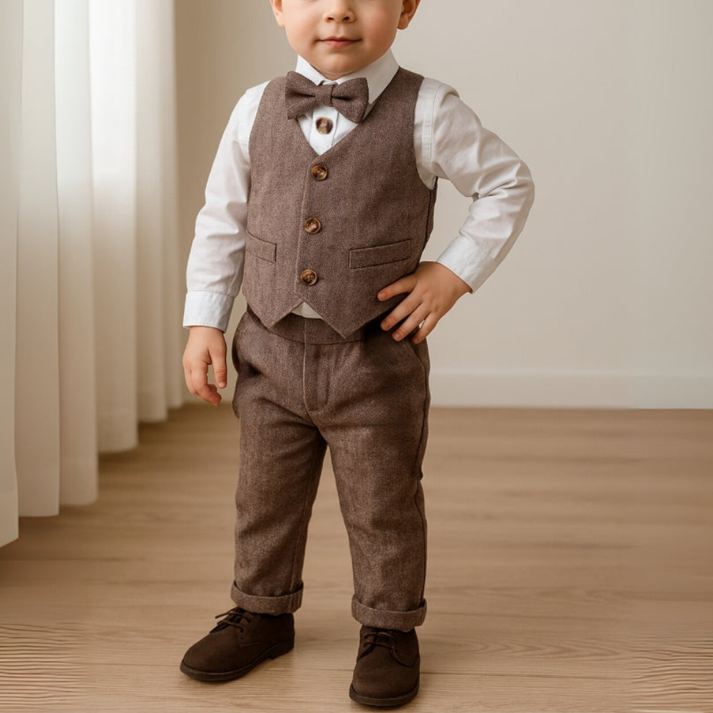 Boys Vest Suit Set | Suspenders Outfit