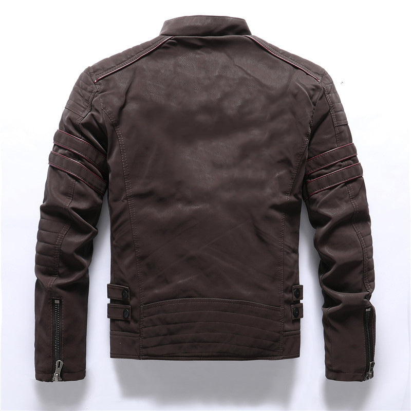 Bikerjacke Für Herren | Lederjacke mit Reißverschluss