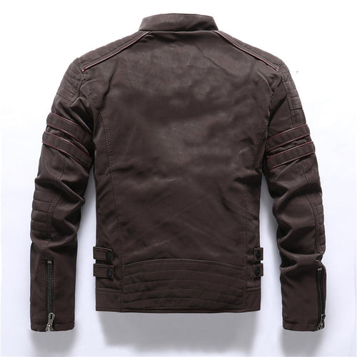 Bikerjacke Für Herren | Lederjacke mit Reißverschluss