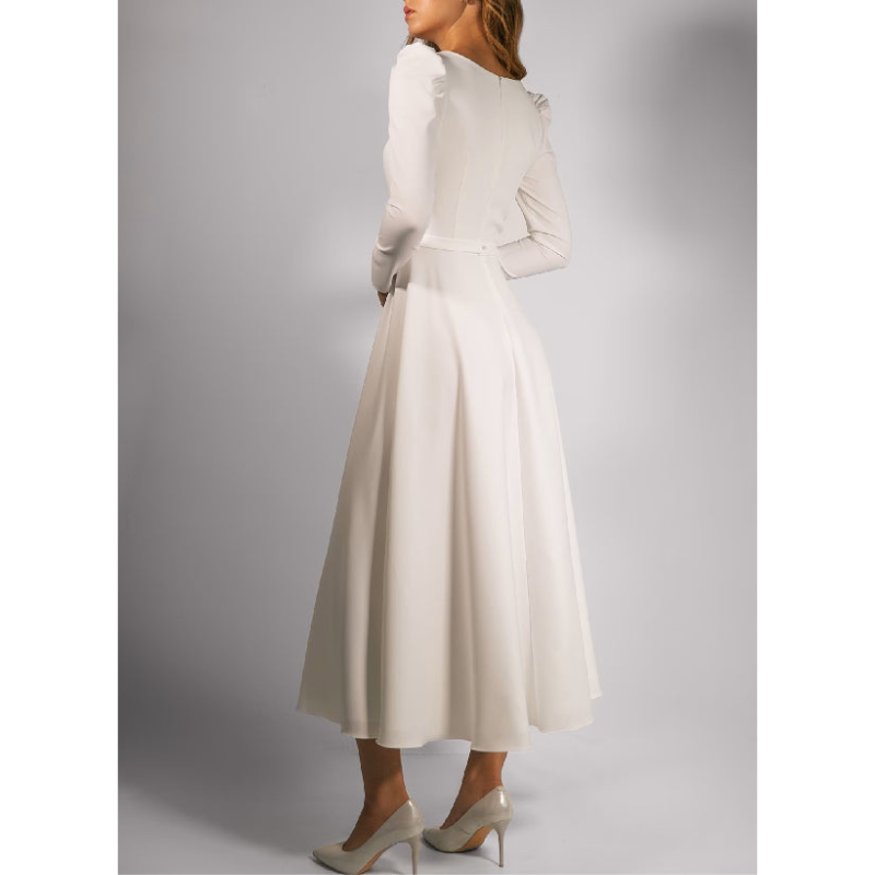 Women's A-line Wedding Guest Dress | Maxi & Long Sleeve