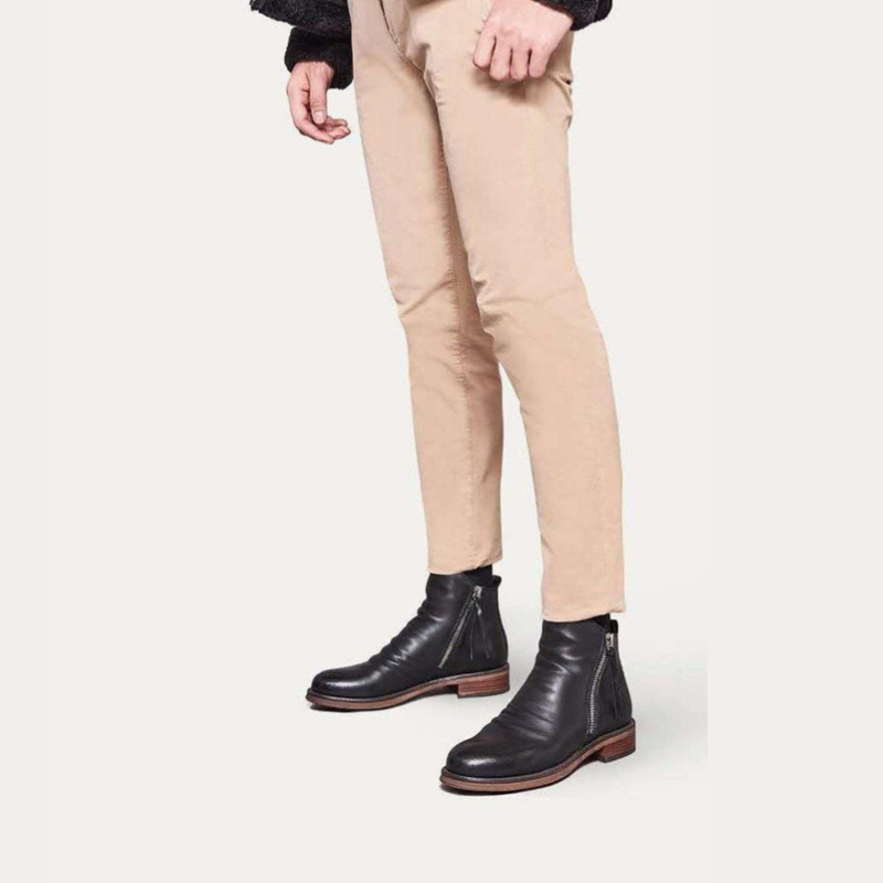 Herren Leder Stiefel | Casual mit Reißverschluss