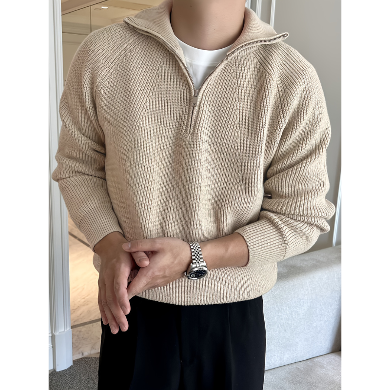 Herren Strick Pullover | Mit Kragen & Quarter Zip
