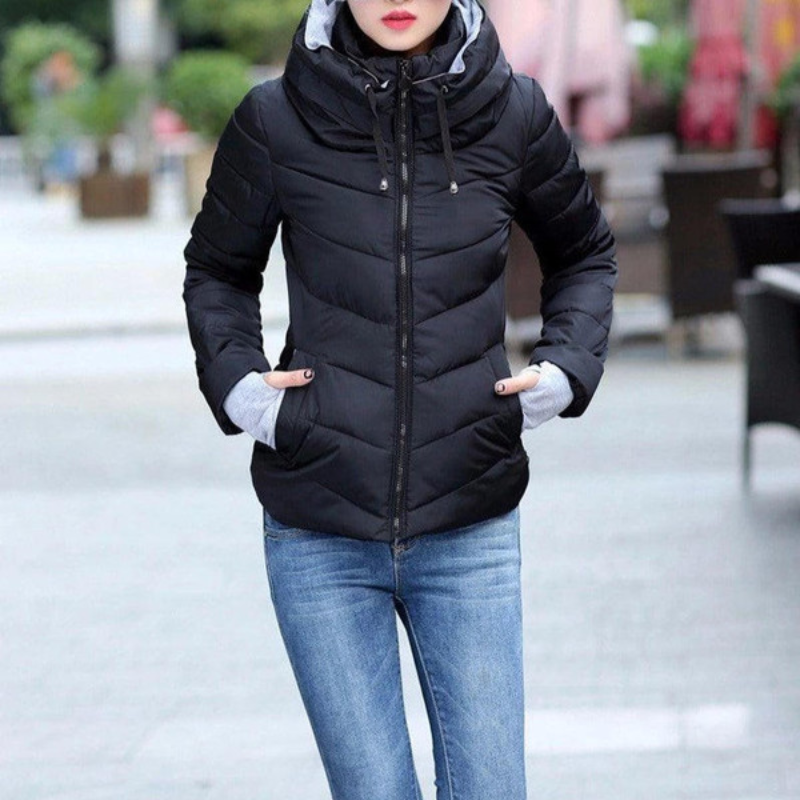 Damen Steppjacke mit Kapuze | Daunen
