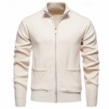 Men's zip-up cardigan | Mid-height collar and front pockets