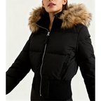 Damen Steppjacke | Winterjacke mit Abnehmbarer Kapuze