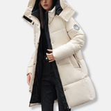Women's Down Coat | Winter Jacket with High Collar & Hood