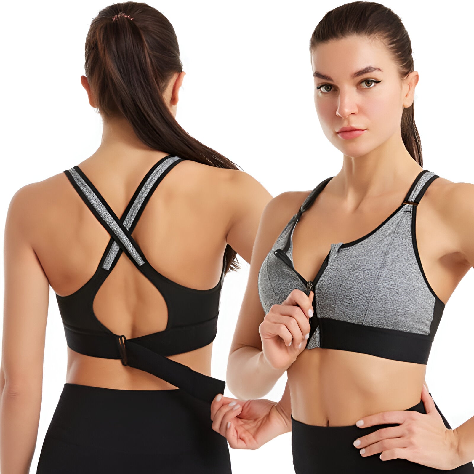 FitBra |  Activewear-Sport-BH mit Frontreißverschluss