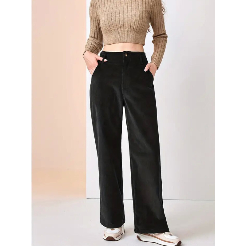 Women's Corduroy Trousers, Casual Style | Wide Leg