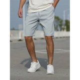 Men's short summer trousers with adjustable high waist