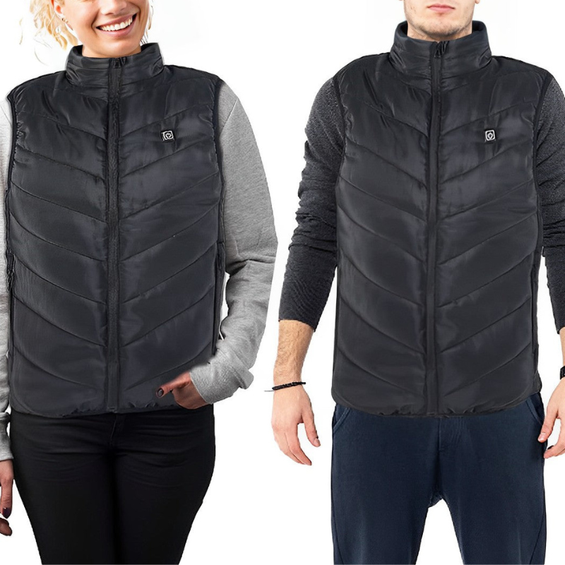 Unisex Beheizbare Jacke | Armelose Weste | Hohem Kragen