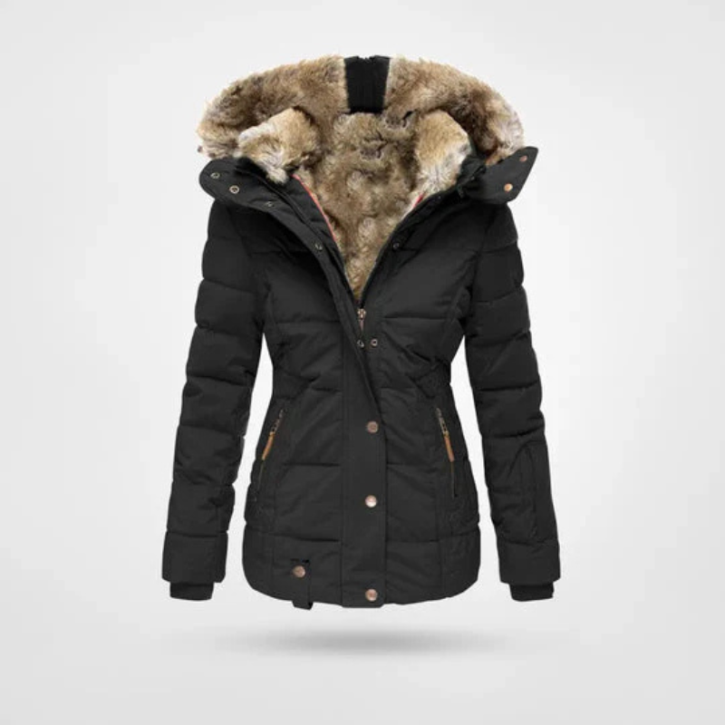 Damen Winterjacke | Gefutterd mit Kapuze