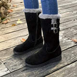 Black Women's Boots | Mid-High with Faux Fur Lining