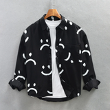 Men's Shirt | Smiley Print Long-Sleeved Shirt