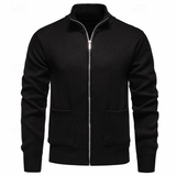 Men's zip-up cardigan | Mid-height collar and front pockets