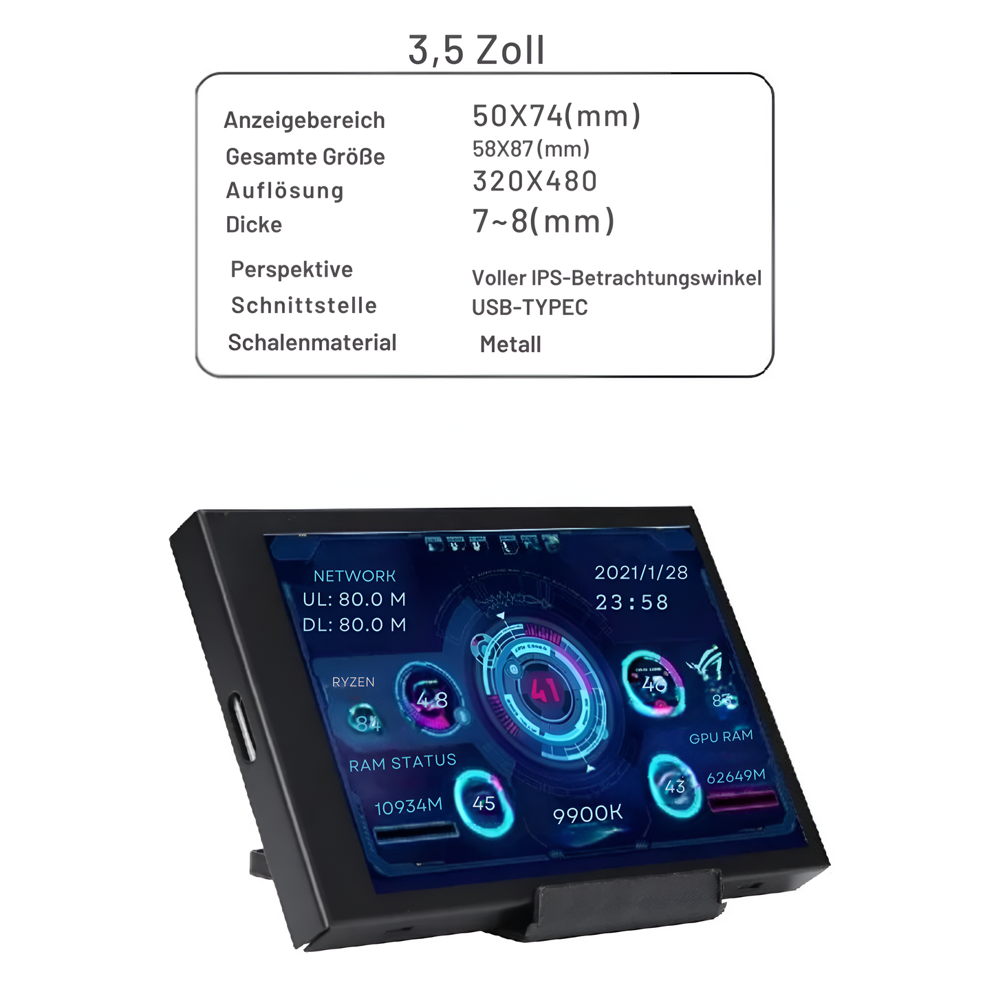 HDD Monitor | Mini-Monitor für HDD, RAM und Rechnerleistung