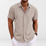 Dino | Classic men's summer shirt with button placket and short sleeves