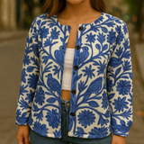 Women's Knit Jacket | Cardigan with Floral Pattern