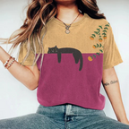 Myla | Damen Bedrucktes T-Shirt - Katzen