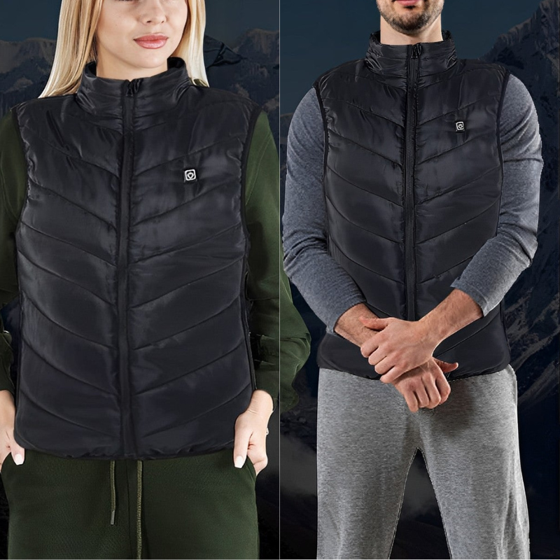Unisex Beheizbare Jacke | Armelose Weste | Hohem Kragen