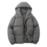 Padded men's puffer jacket with hood