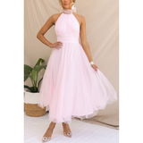 Women's Halter Neck Wedding Guest Dress | Maxi