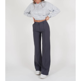 Damen Stoffhose | High Waist & Weites Bein