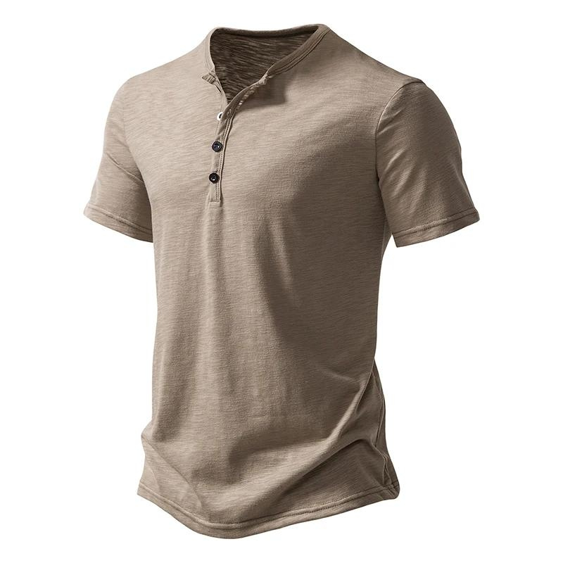 Henley | Herren-Polo - Henley-Kragen atmungsaktives Herren-T-Shirt