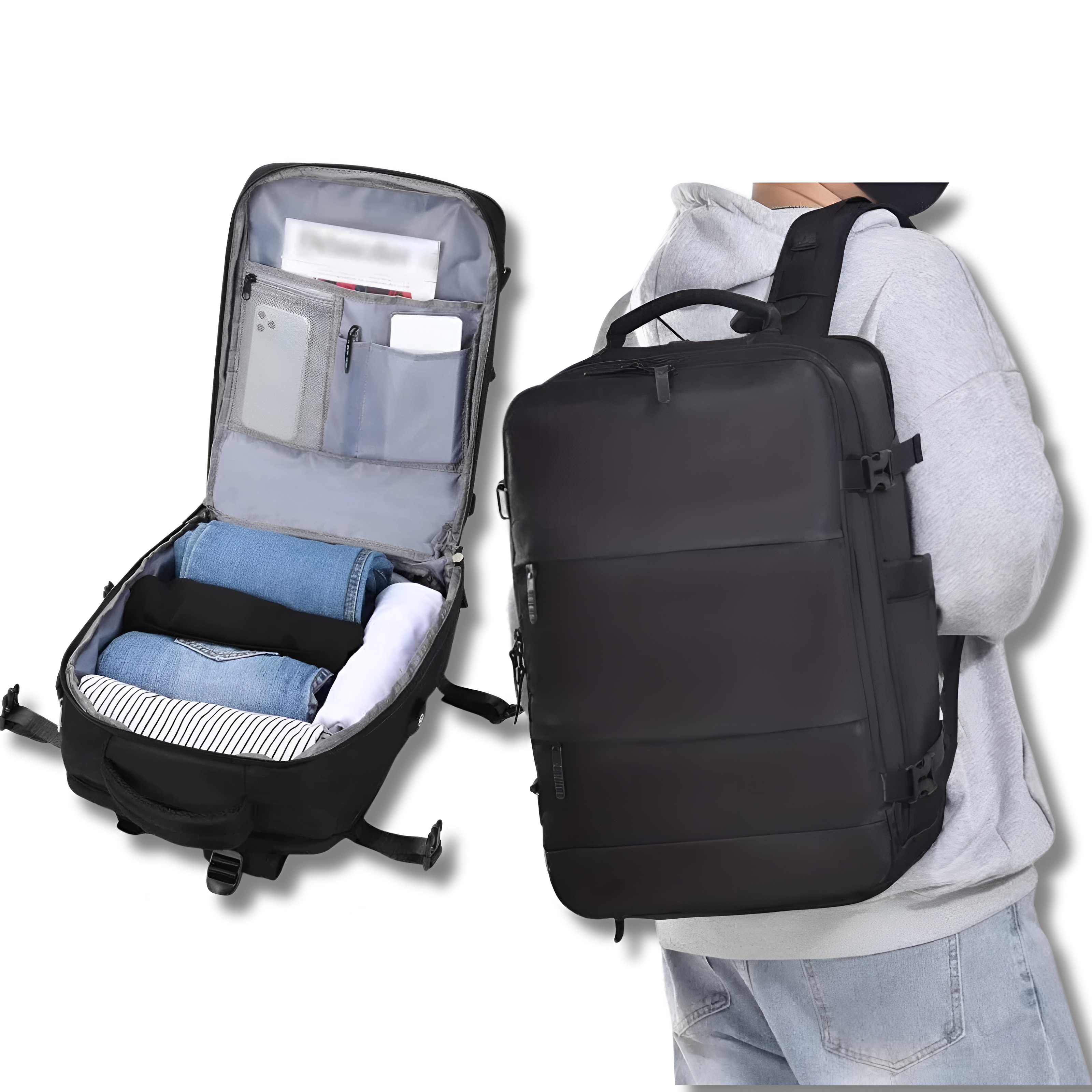 Baggy | Reiserucksack mit viel Stauraum und USB-Ladeanschluss