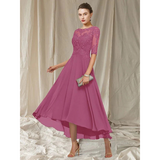 Evening dress with 3/4 sleeves for women | Midi