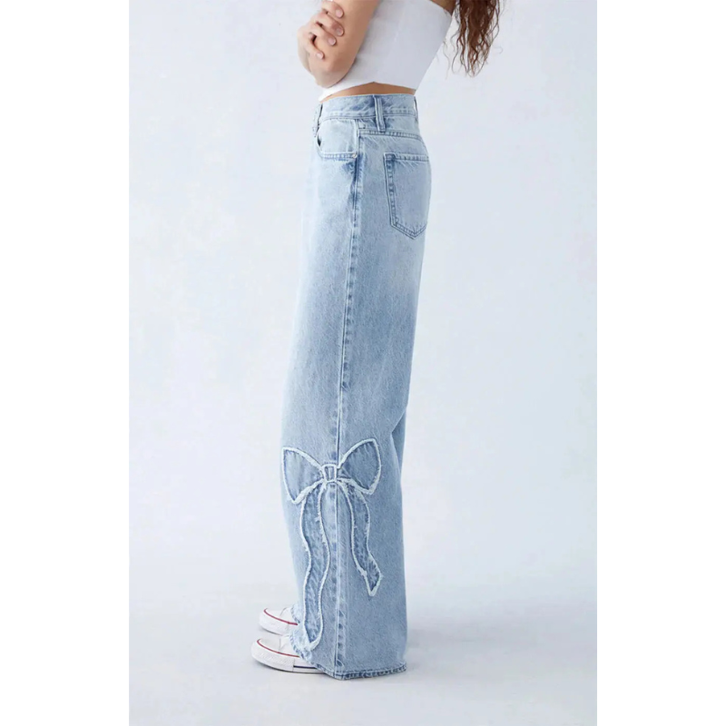 Women’s Baggy Jeans | Loose Fit with Heart Detail