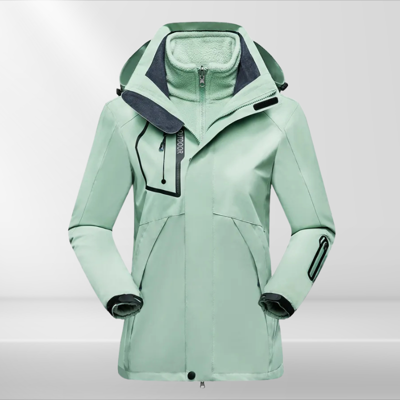 Outdoor-3-in-1-Wetterschutzjacke Damen