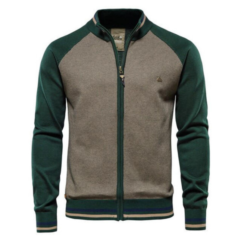 Strickjacke Herren Zweifarbige mit Streifen | Cardigan