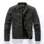 Bikerjacke Für Herren | Lederjacke mit Reißverschluss