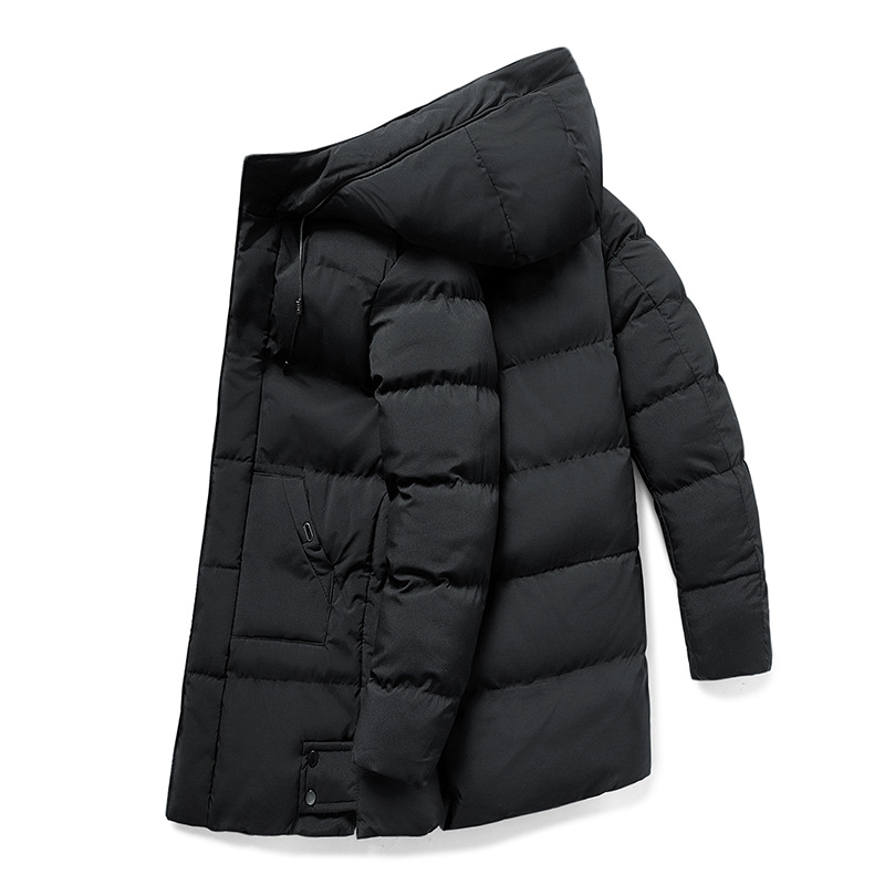 Men's long winter jacket | with hood