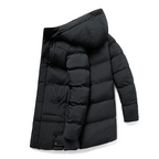 Men's long winter jacket | with hood