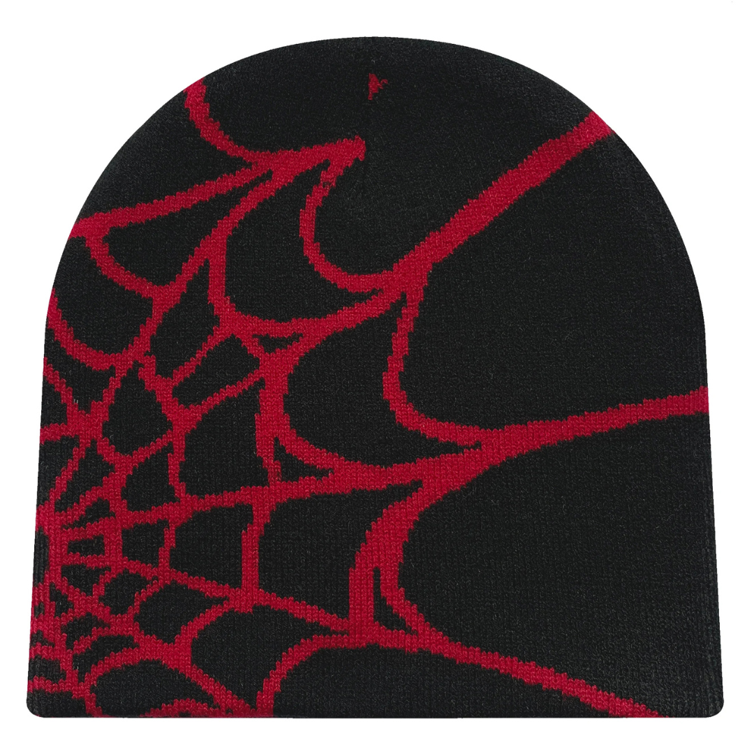 Mütze | Strickmütze Y2K Stil & Spinnenmuster